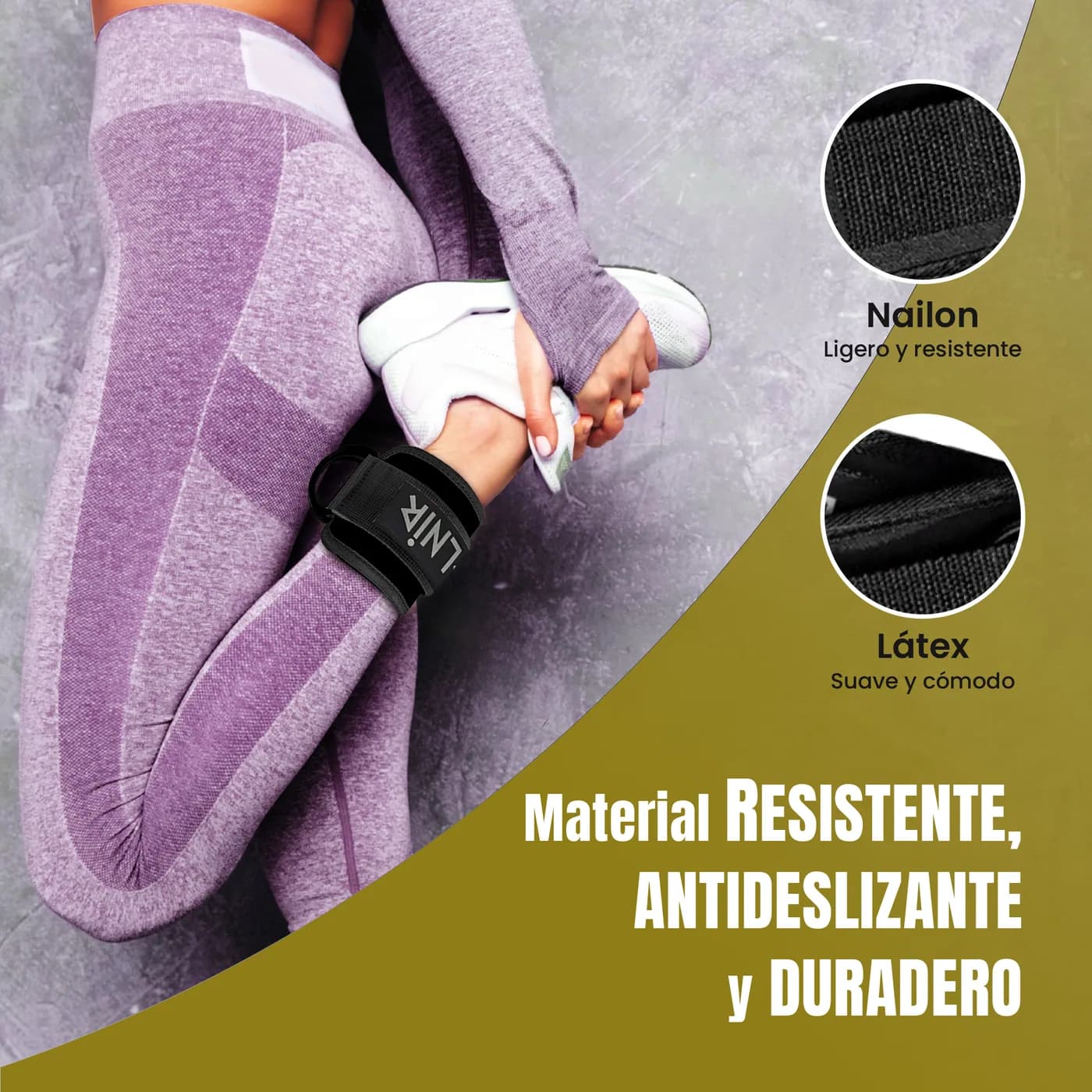 Tobilleras Poleas Gym Negro/Gris 5