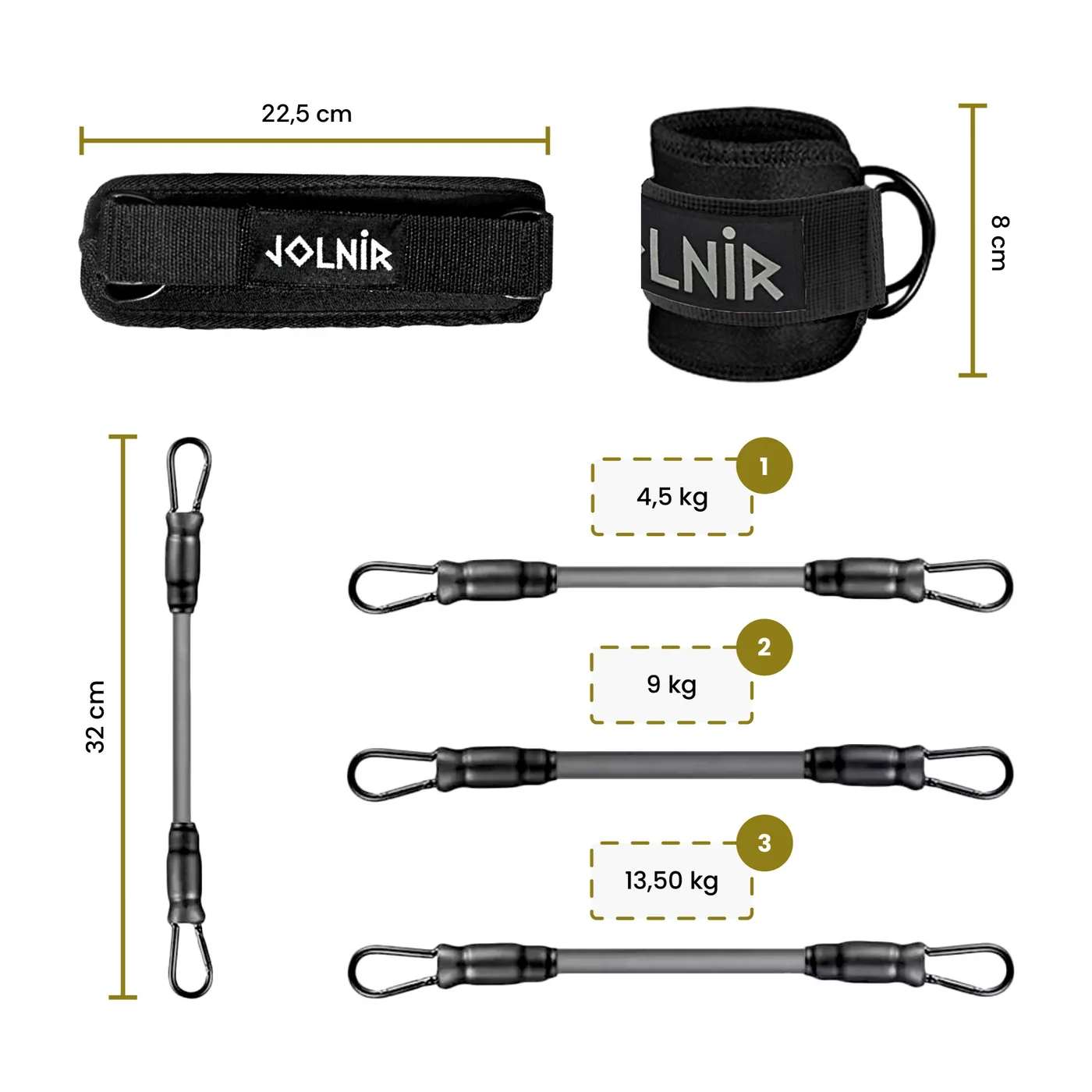 Tobilleras Poleas Gym Negro/Gris 7