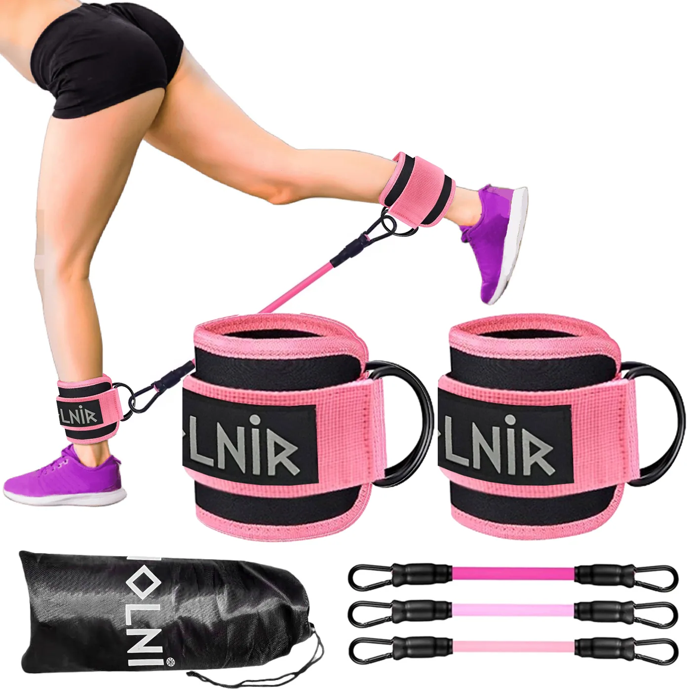 Tobilleras Poleas Gym Rosa