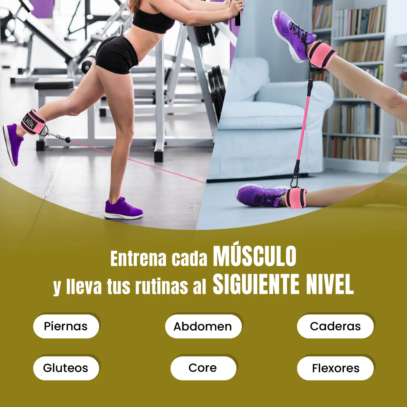 Gym Cable Ankle Straps Pink 4