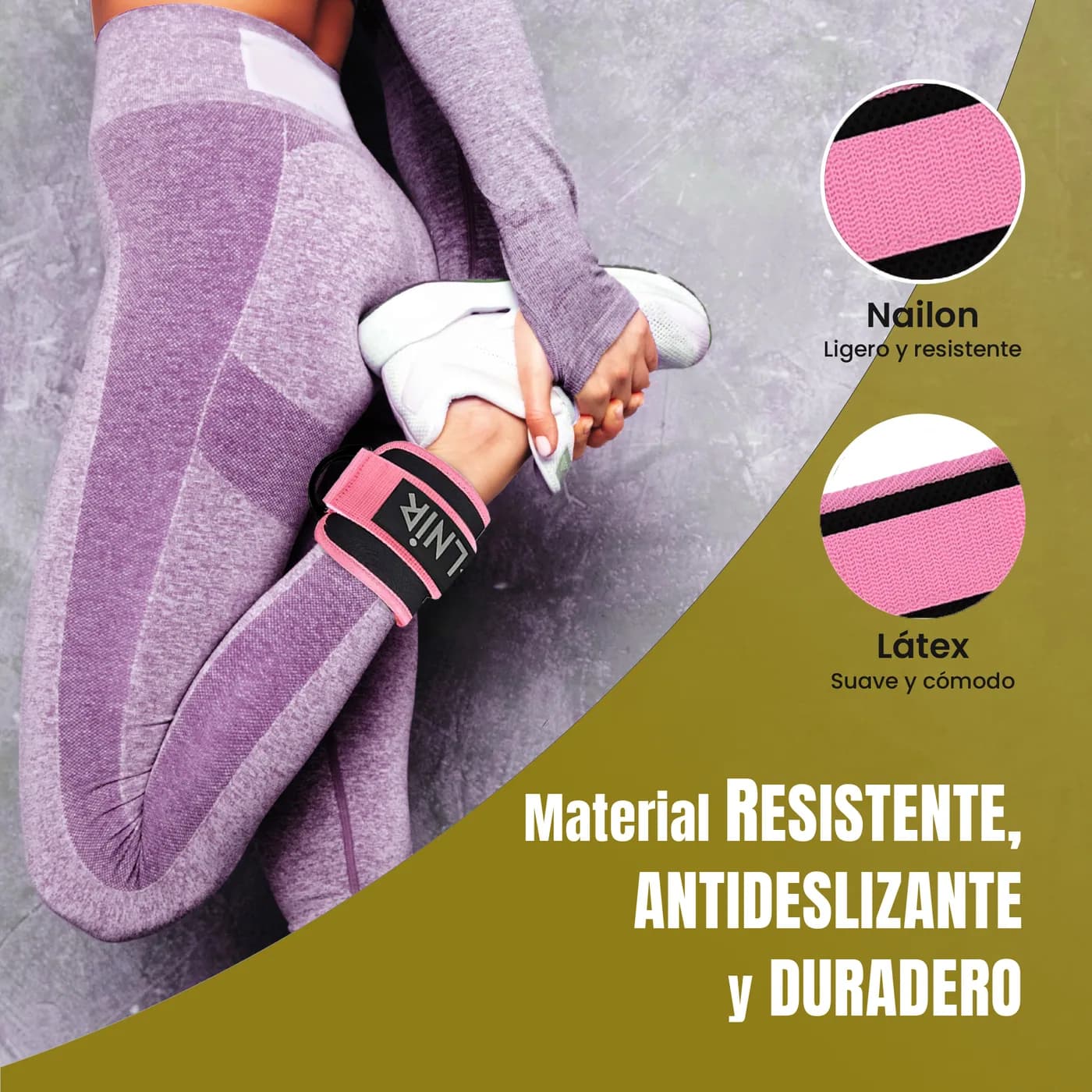 Gym Cable Ankle Straps Pink 5